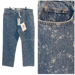 Current/Elliott Blue Speckled Straight Leg Jeans